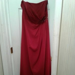 Strapless full length beade,d  formal dress